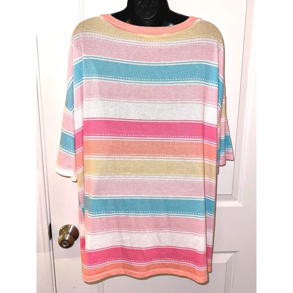 Haptics colorful striped short sleeve top - Picture 4 of 6
